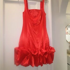 Elegant Red Satin Dress